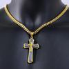 Collana con Pendente a Croce in Acciaio Inossidabile e Catena a Maglie Cubane da 18-24 Pollici per Uomini Donne Coppie Fidanzato Marito Gioielli Stile Punk 3-5mm