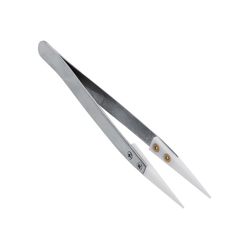 Steel Ceramic Stainless Pointed Tip Tweezer Heat Resistant Antistatic Antiacid