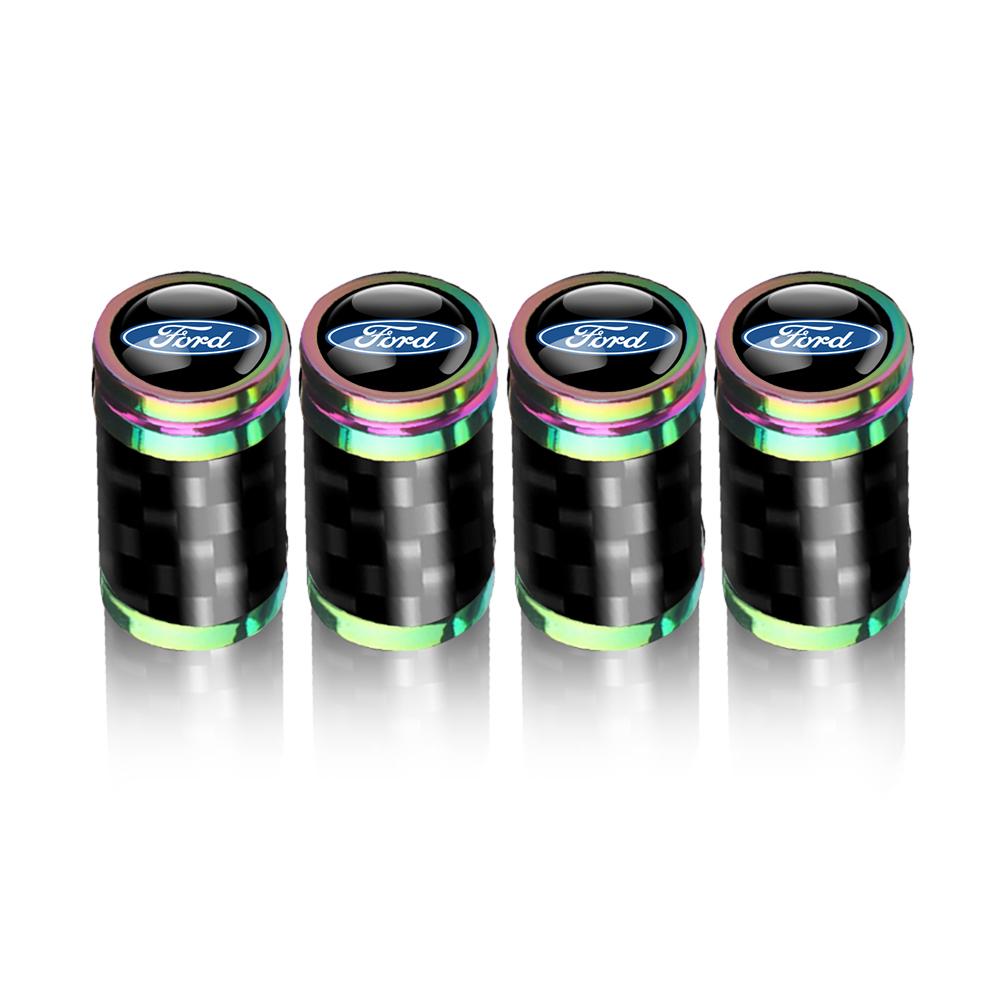 Carbon Fiber Car Wheel Tire Valve Cap Tyre Rim Stem Cover Accessories For Ford Ranger S-Max Focus Galaxy Mondeo Transit Tourneo