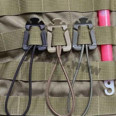 2Pcs Hanging Buckle Backpack Tactical Gear Clip Durable Lightweight Elastic Rope Buckle for Outdoor Camping