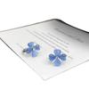 Fresh blue four-leaf flower ear buckle, niche earrings, exquisite simple and small earrings.