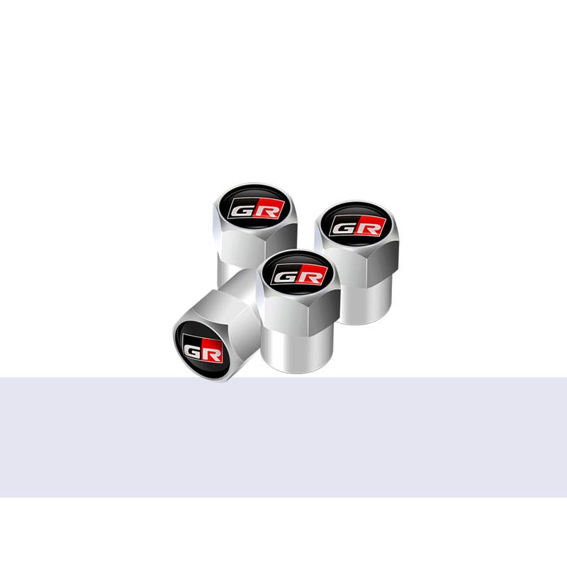 

4 шт. алюминиевые автомобильные колпачки для клапанов шестиугольных шин, пылезащитные колпачки для GR Sport Gazoo Racing RAV4 C-HR Avensis Prado, автостайлинг