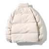 Men Cotton Coat Stand Collar Long Sleeve Solid Color Loose Fit Coat with Pockets Thickened Warm Quilted Outwear