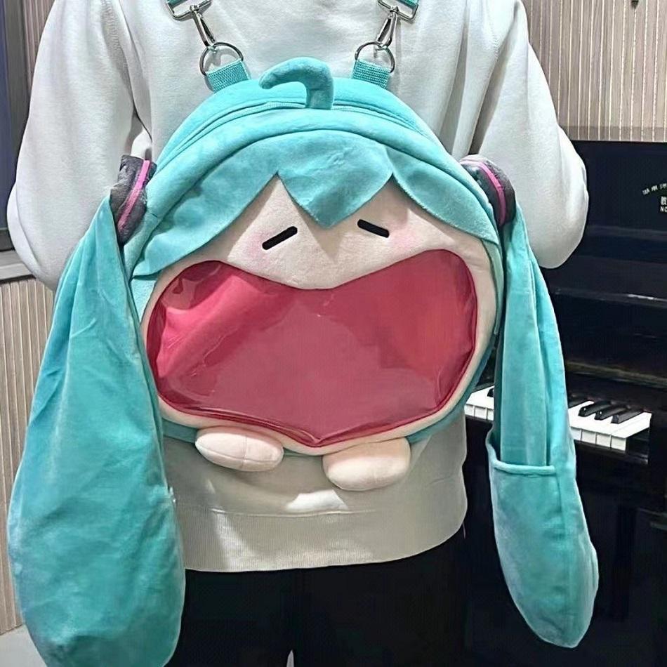 Hatsune Miku Japanese Anime Plush Stuffed Toy Doll Soft Pillow Future Doll Q Version Cute Christmas Gift For Children Backpack