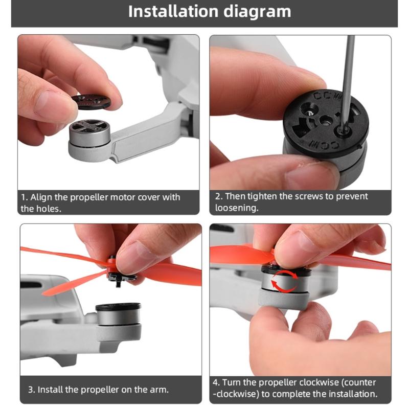 2 Pairs Drone Propellers for Mavic Mini 1 2, Replacement Propellers Low-Noise and Quick-Release 4726CW 4726CCW