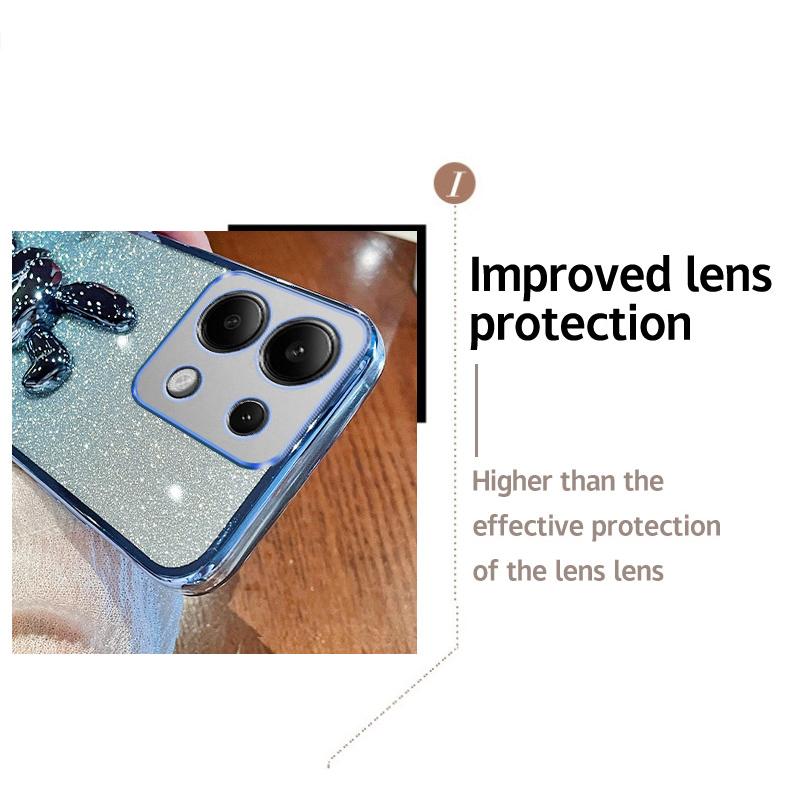 For Xiaomi Redmi Note 13 Pro 4G/Poco M6 Pro 4G Case PC+TPU Phone Cover Glitter Cartoon Rabbit