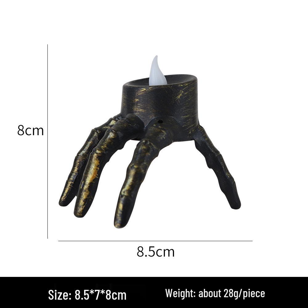Personalized Gothic Skull Candle Holder - Halloween Decoration Ornament