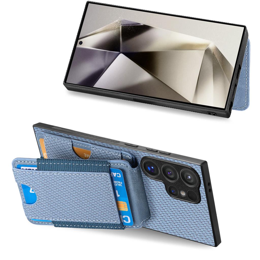 For Samsung Galaxy S25 Ultra Case with Card Holder Kickstand Leather Back Cover