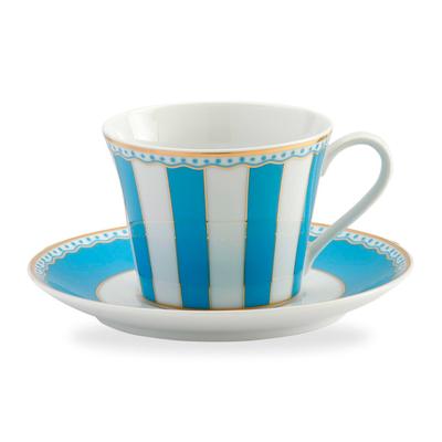 Noritake Cup Saucer Both Coffee and Carnival Light Fine & (for Tea), 250cc, Blue, Porcelain, T002B/M-253