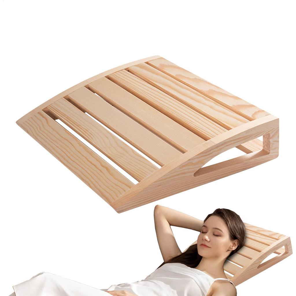 Sauna Kopfstütze Holzkissen Sauna Rückenrolle Ergonomisches Design Handgefertigt Nackenstützkissen Sauna Zubehör