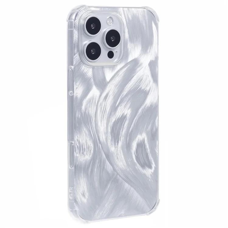 

For iPhone 16 Pro Case Drop Protective TPU Phone Cover with Sparkly Paper - Aurora Feather