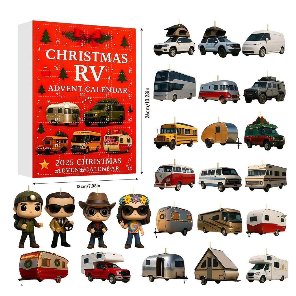 World Racing Christmas Advent Calendar Featuring 24 Acrylic Car Figures For Festive Decor RVG