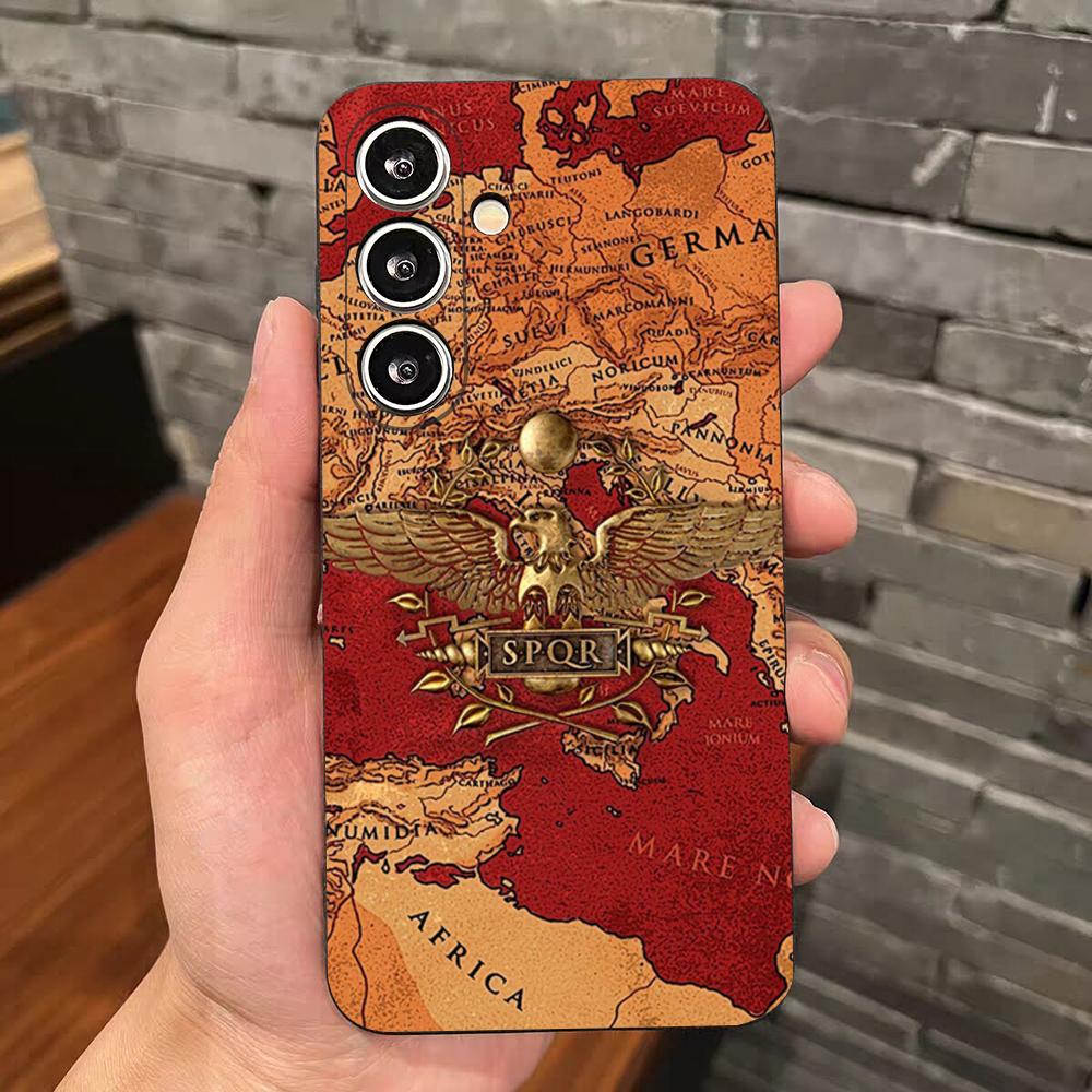 

SPQR Roman Imperial Flag Phone Case For Samsung S25 Edge S24 S23 S22 S21 S20 Ultra Plus Fe Galaxy A54 A53 A34 A25 A16 Silicon Co Samsung S21 Plus