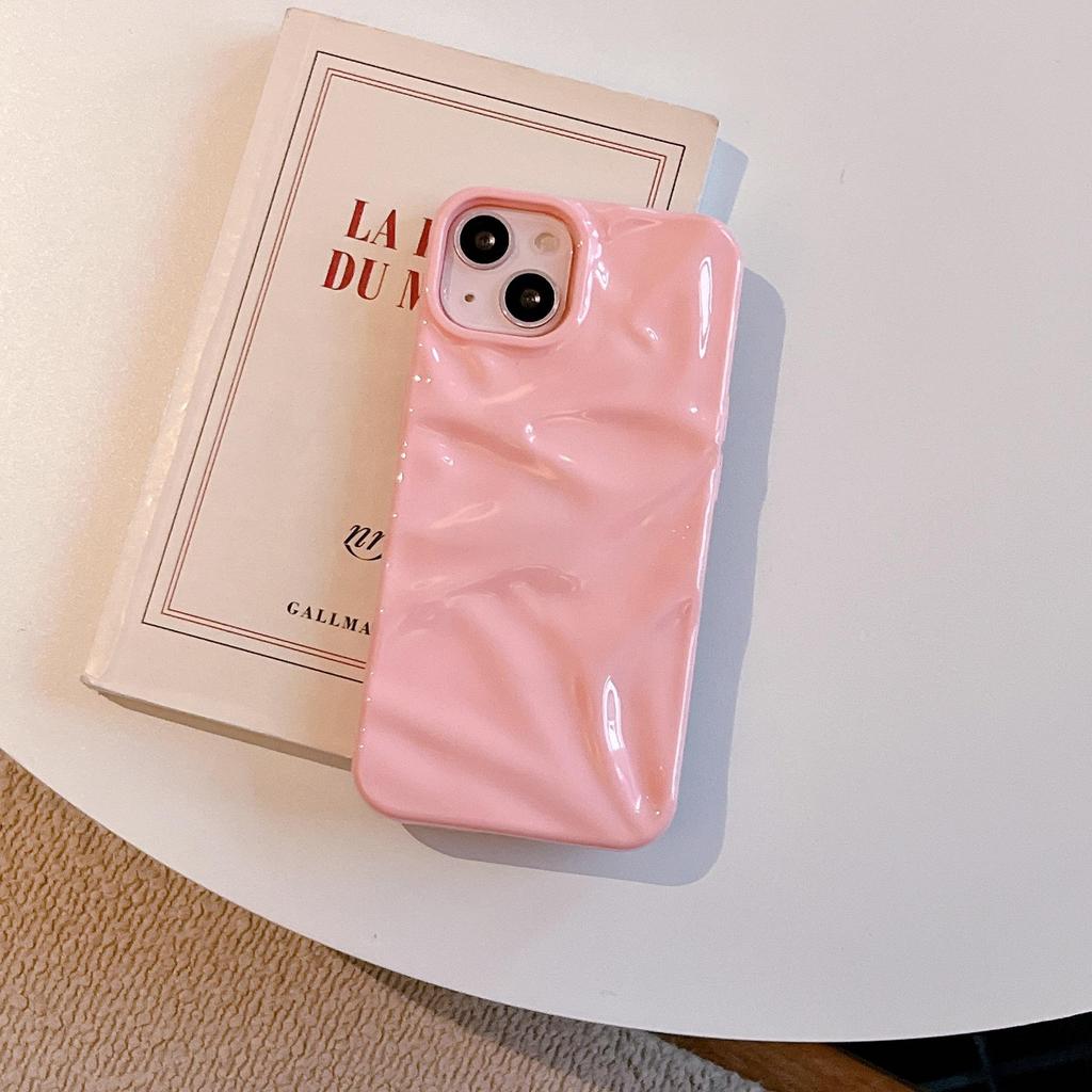 17Air Mädchenhaftes Rosa Plissiertes Softshell, Sturzsichere Hülle für Apple 17 Pro Max
