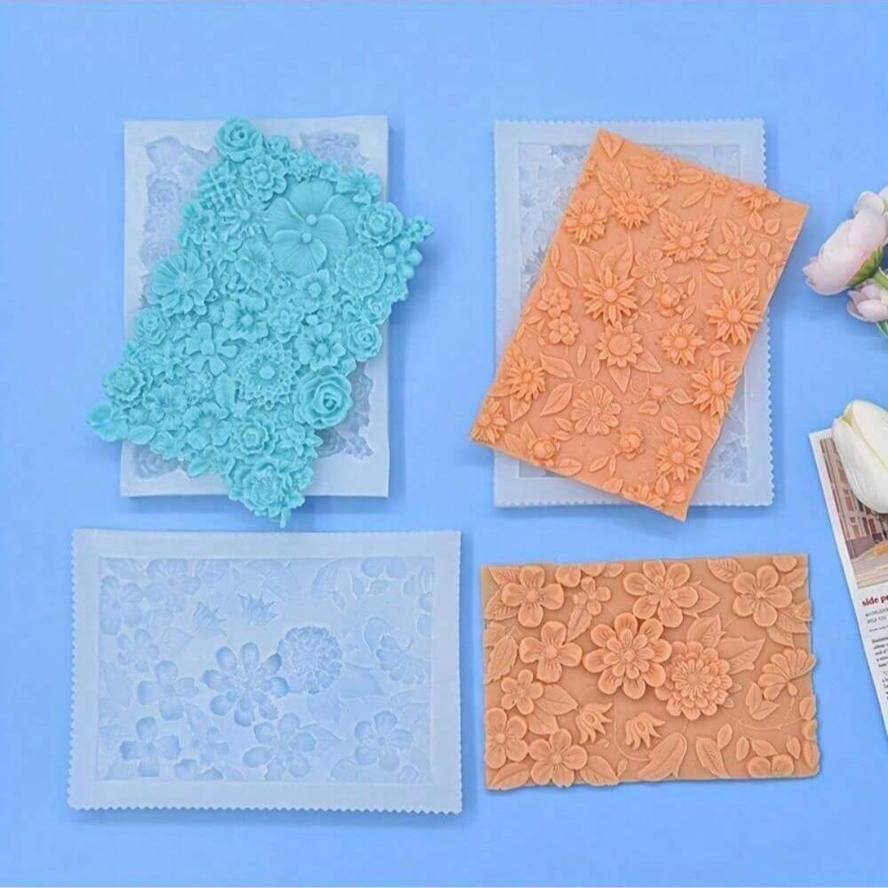 Flower Platter Silicone Mold 3D Fondant Mold for DIY Pudding Chocolate Candy Dessert Gummy Handmade Soap Bakeware Cake Supplies