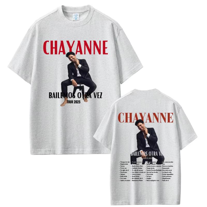 Chayanne Album Bailamos Otra Vez Tour 2025 Tshirts Unisex Women Clothing Casual Cotton Vintage Short Sleeve T Shirts Streetwear