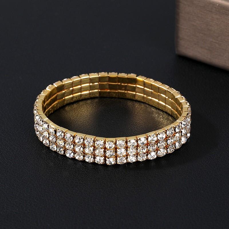 Europe and the United States  Bracelet, Simple INS Style Girl Row Bracelet Female 8 Row Diamond Shiny Combination