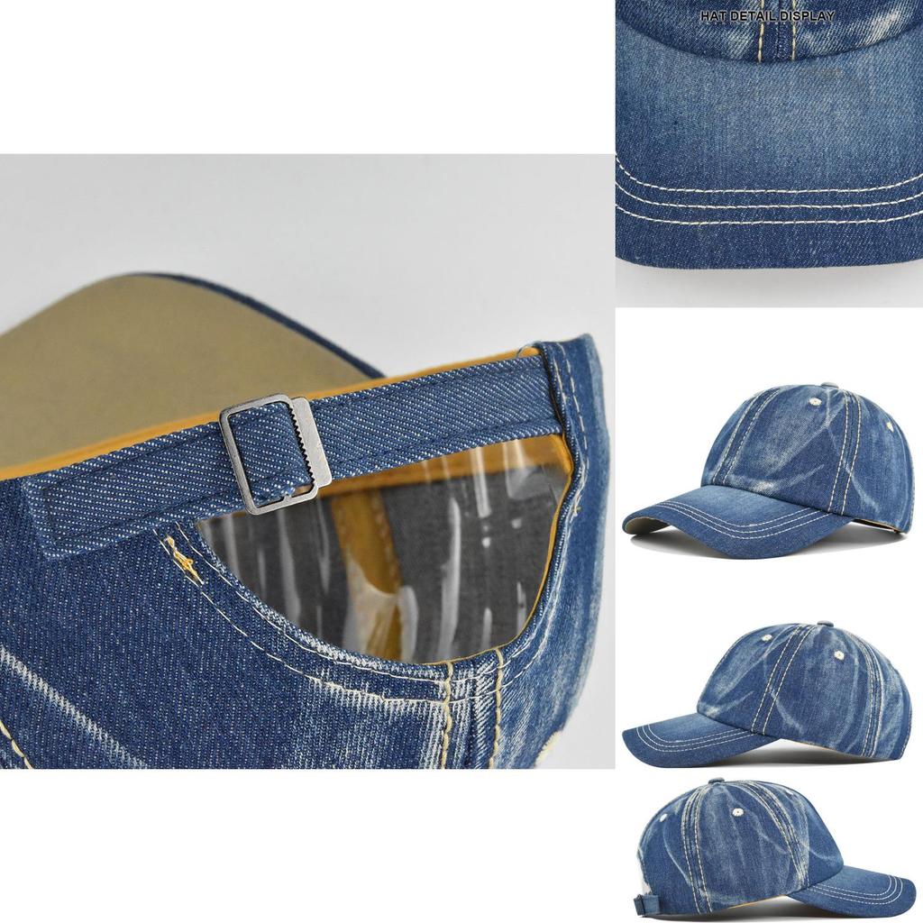 Adjustable Denim Baseball Cap With Infinite Symbol Elements For Four Seasons