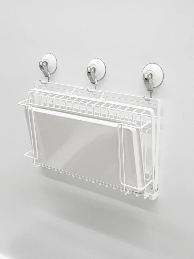 Wahei Freiz Dish Drainer, White, Suction Cup Type, Wall-Mounted Storage Dish Rack, Float RG-0477