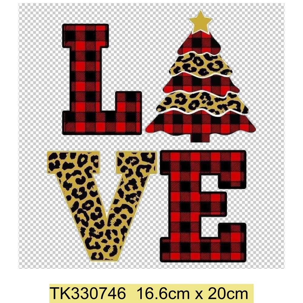 Iron On Christmas Snowmen Santa Claus Christmas Trees  Patch DIY Heat Transfer Tops Appliqued Vinyl Iron On Clothes Stickers
