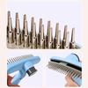 Dog Comb One-click Dog Brush Double Row Rake Combs for Dogs Hair Knot Cleaning Self Cleaning Dogs Rake Comb Pet Grooming Brush