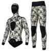 3mm 5mm Camo Neoprene Wetsuit Diving Surfing Snorkeling Fishing Men Full Body Thermal Protection Hooded Separate Suit