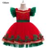 Mesh Puff Skirt Christmas Princess Dress Lace Collar Christmas Dance Dress  Birthday Gala