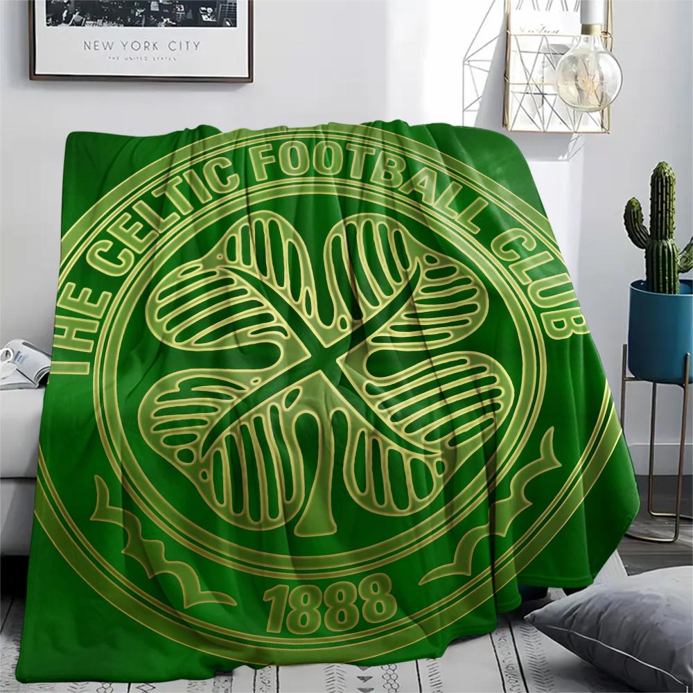 Celtic Football Club Emblem,pattern Flannel Blanket, High Quality Comfortable for All Seasons, Home Decor, Warmth and Comfort, Perfect for Gifts.