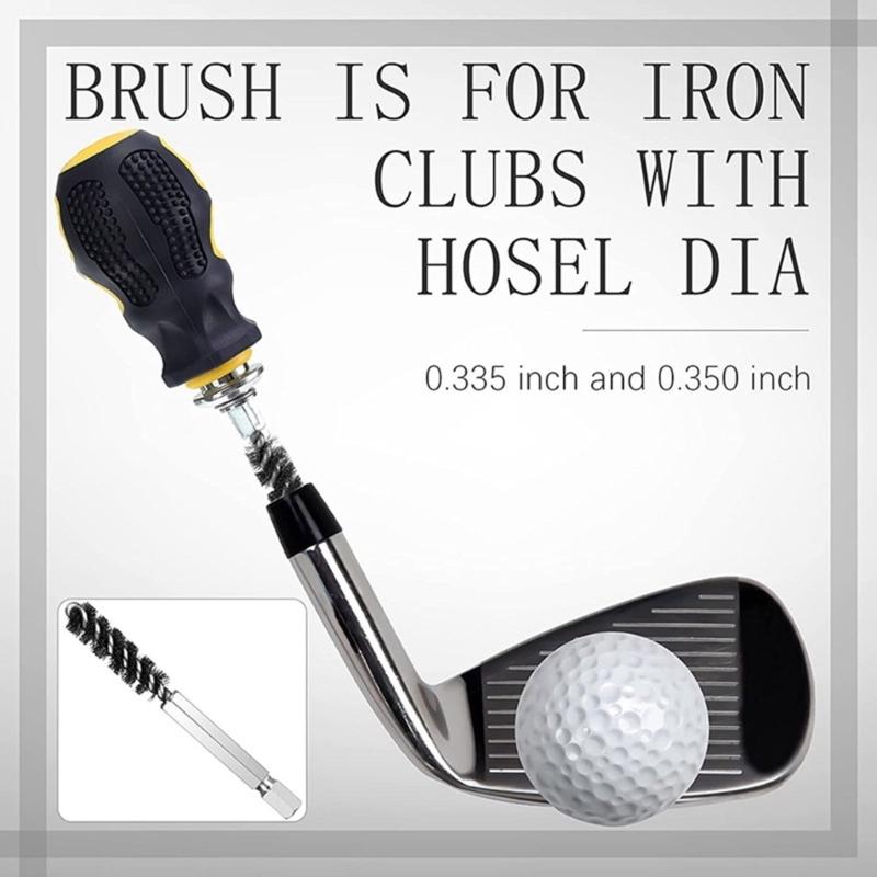 2/4 Pcs Golf Shaft Ferrules Brush Golf Clubs Head Hosel Brush Stainless Steel Bore Brush Wire Brush Cleaning Tool