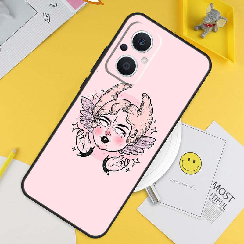 Girly Pastel Witch Goth Pattern For OPPO Reno 14F 13F 12F 11F 13 12 11 10 14 Pro 7 8 Lite 8T OPPO Find X5 X6 X8 X9 Pro Case
