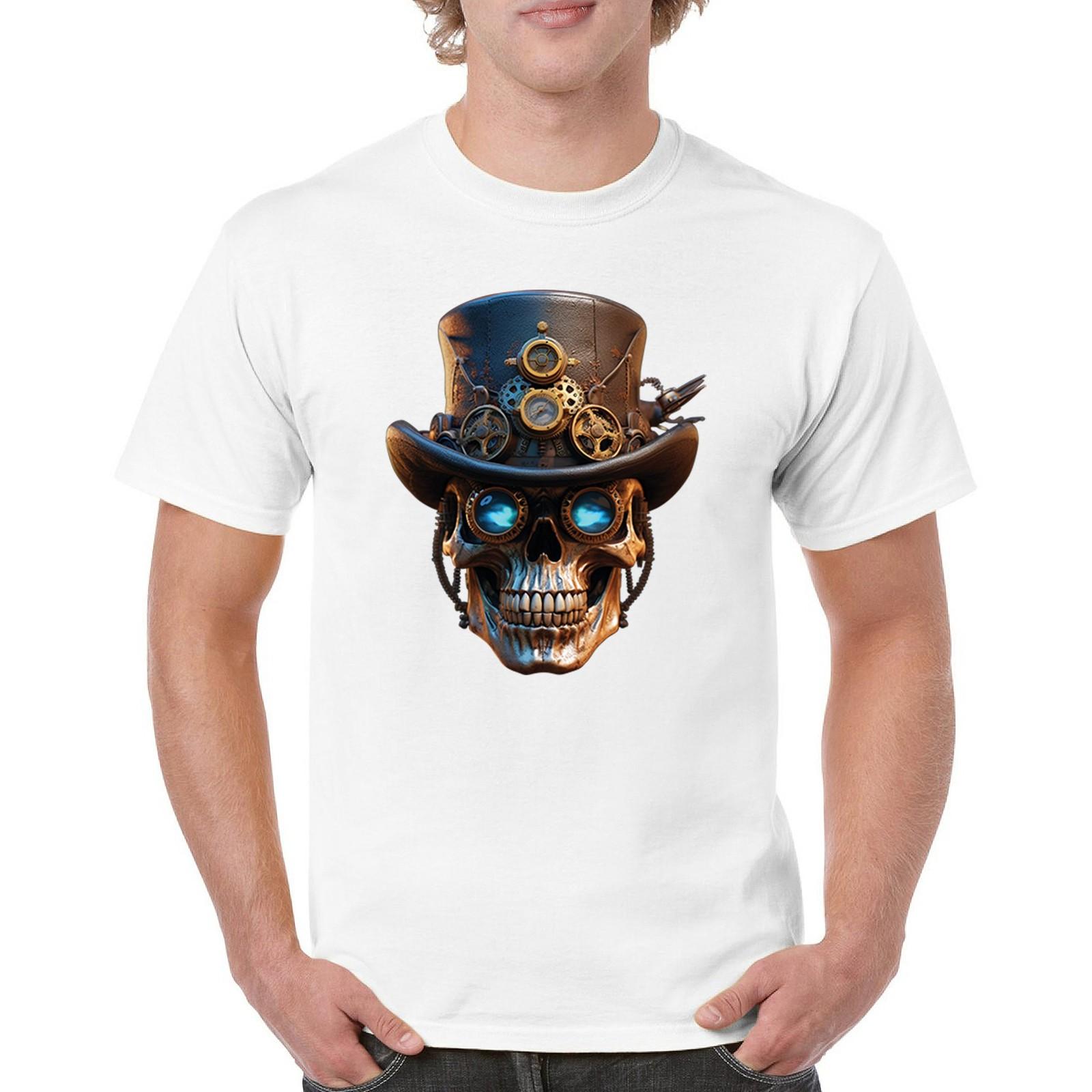 Steampunk Skull T-shirt Victorian Retro Futurism Gear Halloween Men s Tee S разноцветный
