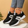 Women's Platform Daddy Shoes - Colorblock Round Toe Lace-Up Sneakers, Comfortable Cushioned Sole Walking Shoes for Ladies
