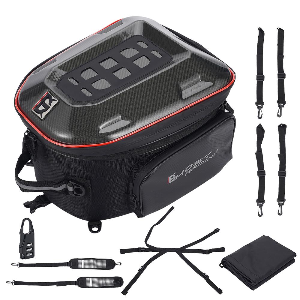 

Многофункциональная светодиодная сумка для хранения мотоциклетного шлема, многофункциональная хвостовая сумка, водонепроницаемая, с противоугонным кодовым замком чёрный