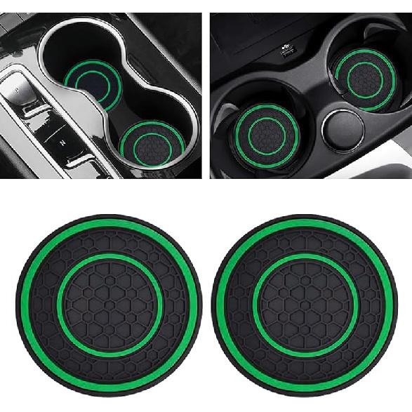 2PCS Car Cup Holder Coasters, 2.75 Inch Auto Non-Slip Anti Dust Cup Mats, Console Cup Holder Insert Coaster Auto Insulated Mats, Universal Interior