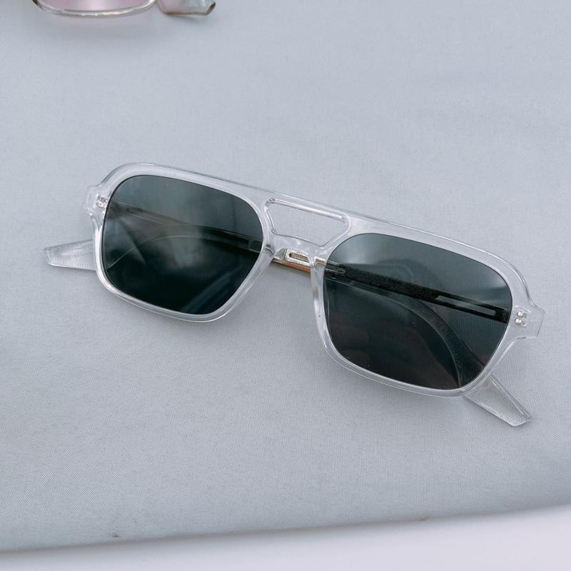 Retro Square Sunglasses Men Women Unisex Fashion Double Beam Trendy European American Style UV Protection