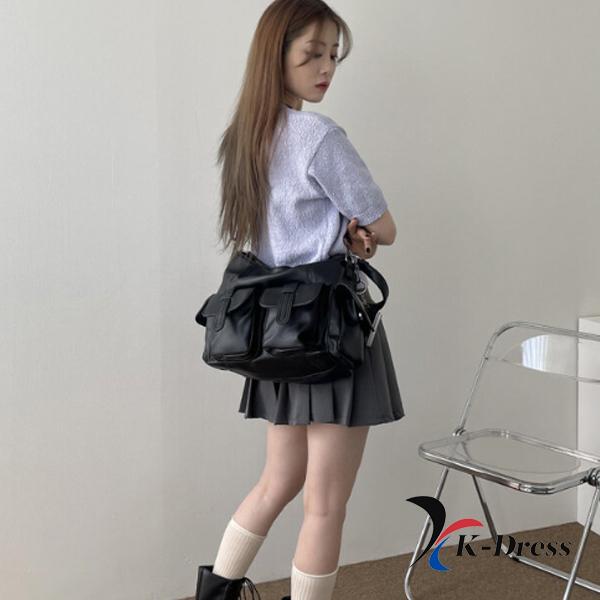 Lucky Pocket Leder Große Schultertasche Crossbag