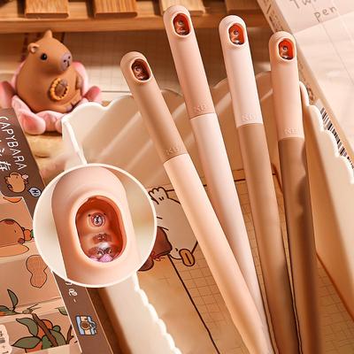 1Set Cute Capybara Gel Pen Kawaii Capybara Quick-Drying Writing Smooth Pens Creative Neutral Pen Stationery Office Supplies