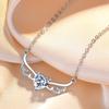 925 Sterling Silver Moon Necklace Pendant Zircon For Women Fashion Exquisite Student Girlfriend Jewelry Accessories Heart GiftGood Product
