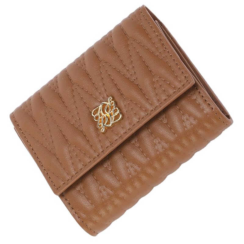 

[Alto Rose] camel trifold wallet ladies trifold wallet compact wallet mini wallet small wallet woman mini quilting Popularity brand cute Thin folding