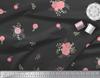 Soimoi Japan Crepe Satin Fabric Leaves,Aster & Camellia Flower Printed Craft Fabric by the Metre 42 Inch