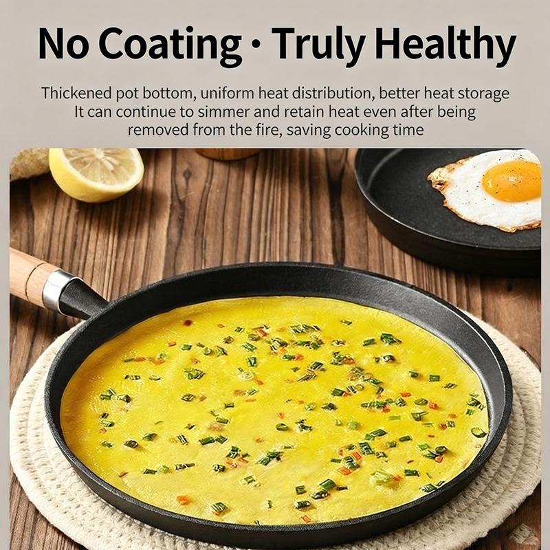 20cm Cast Iron Non-Stick Frying Pan Without Coating, Durable And Scratch-Resistant, Healthy