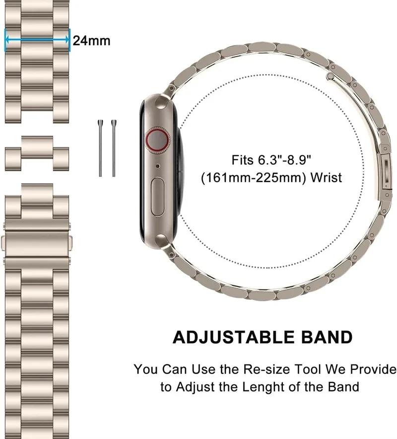 Stainless Steel Strap for Apple Watch Ultra 2 49mm Band 44mm 42mm 46mm 41mm 45mm 44 Mm Bracelet IWatch Series 10 9 8 7 SE 6 5 4