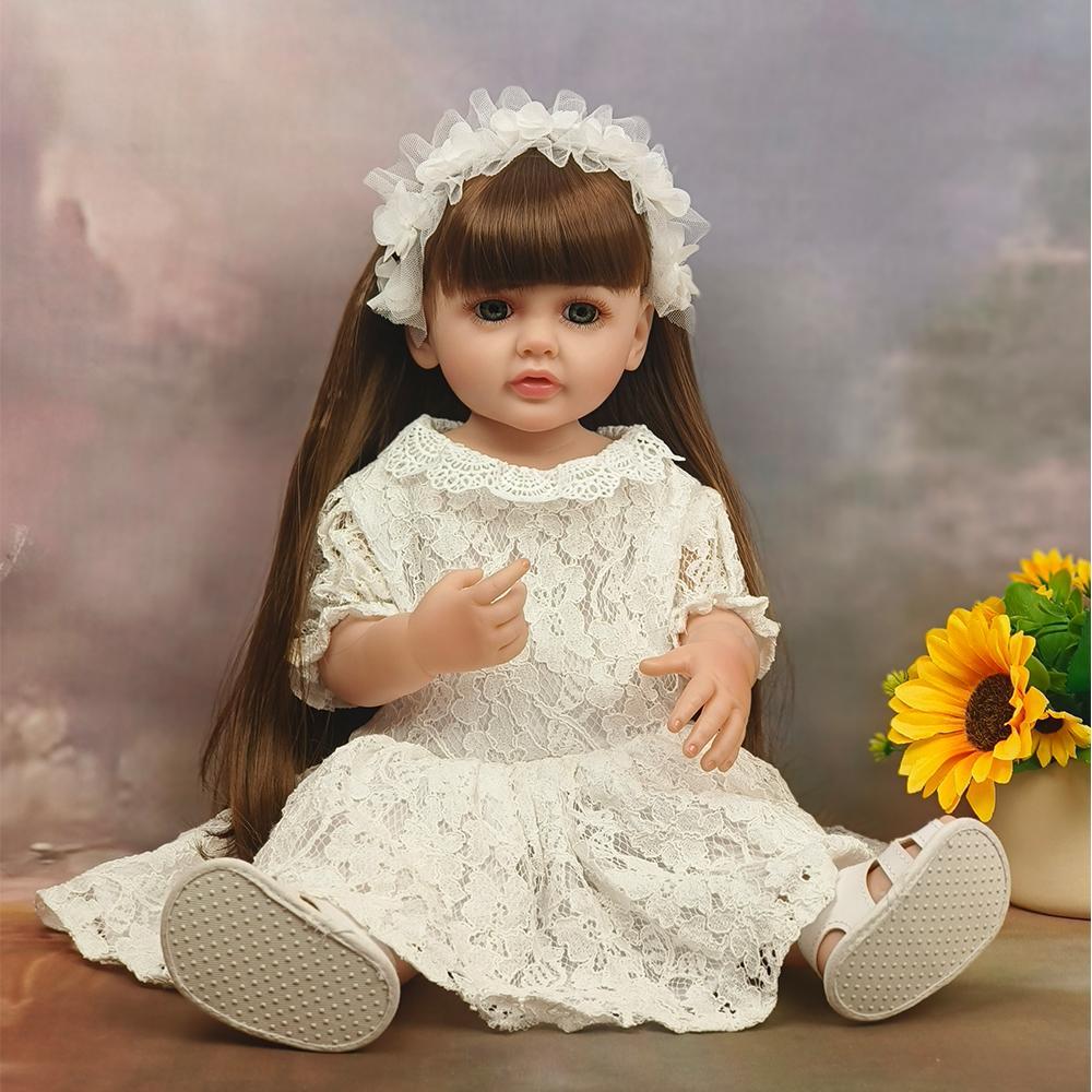 Lalka Reborn dla Malucha z Miękkiego Silikonu na Całe Ciało, Realistyczna w Dotyku, Wysokiej Jakości, Prezenty dla Dzieci, Zabawki