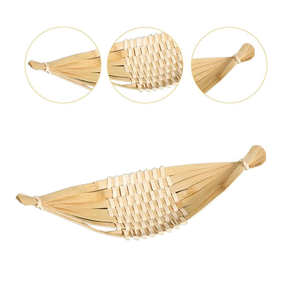 Woven Bamboo Serving Tray Food Storage Basket,Snack Cookie Plate,Woven Bread Basket Fruit Basket for Fruits Snacks