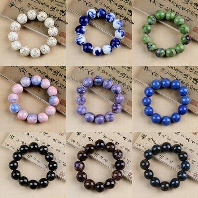 Vintage Porzellan Keramik Perlen Strang Armband für Frauen Klassischer Eleganter Schmuck für Hochzeiten Tägliche Accessoires