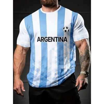 New Summer Men's 3D Digital Printed Soccer Jersey, Loose Fit, Breathable, Quick-Drying, Short-Sleeve Sports Training Jersey