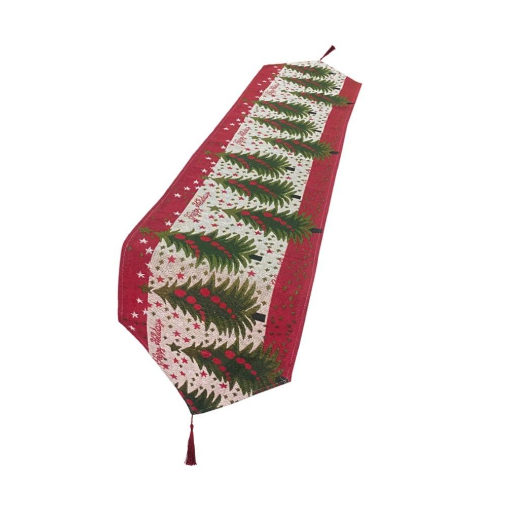 Snowman Themed Christmas Table Runner Cotton Tablecloth Holiday Dining Decor