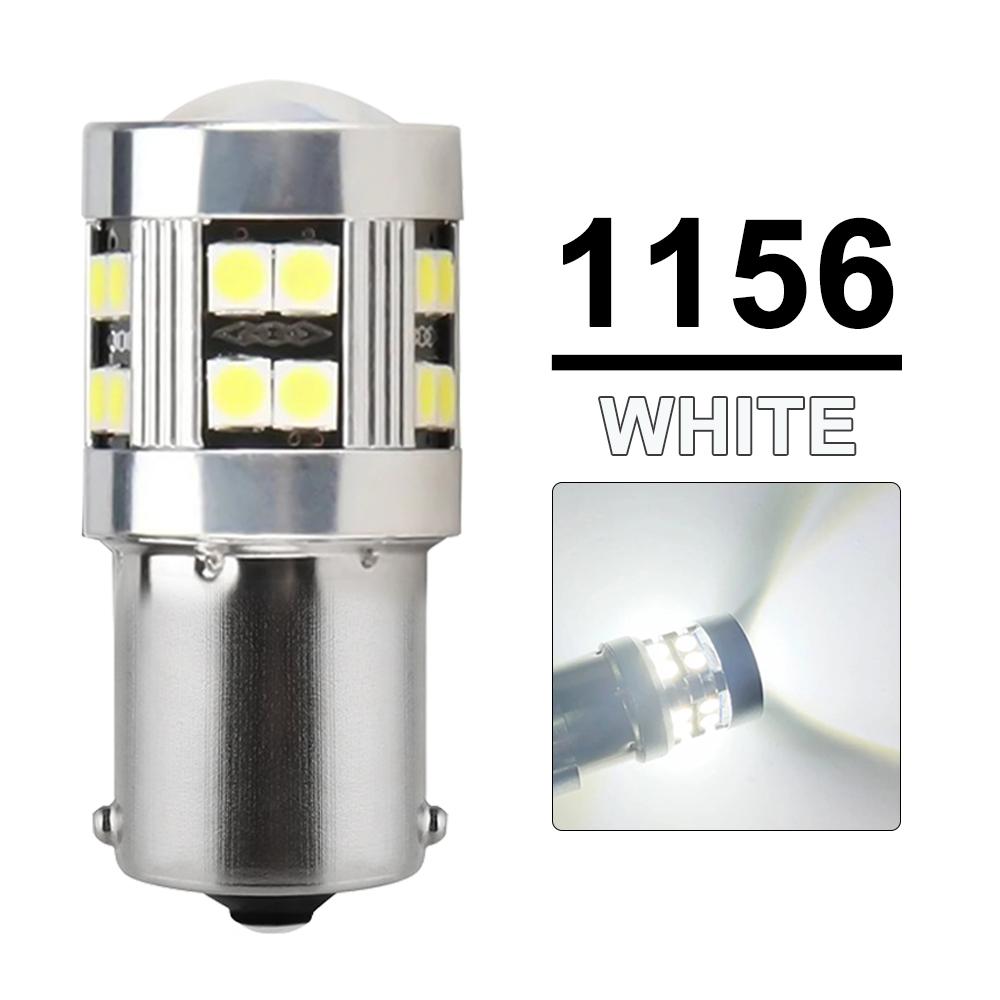 2/4 PCS P21W 1156 BA15S 1157 BAY15D LED Bulbs For Car Trun Signal Parking Brake Lights 12V 24V 3030-24SMD 6500K White Red Amber