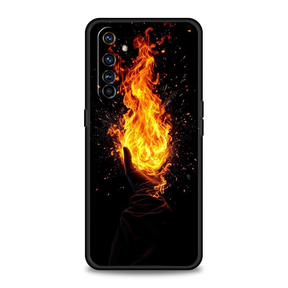 Flame Pattern Phone Case For Realme 13 12 10 9 8 7 GT3 GT5 GT2 Pro Plus 5G C21 C25 C35 GT Neo 2 3 3T 5 Cover