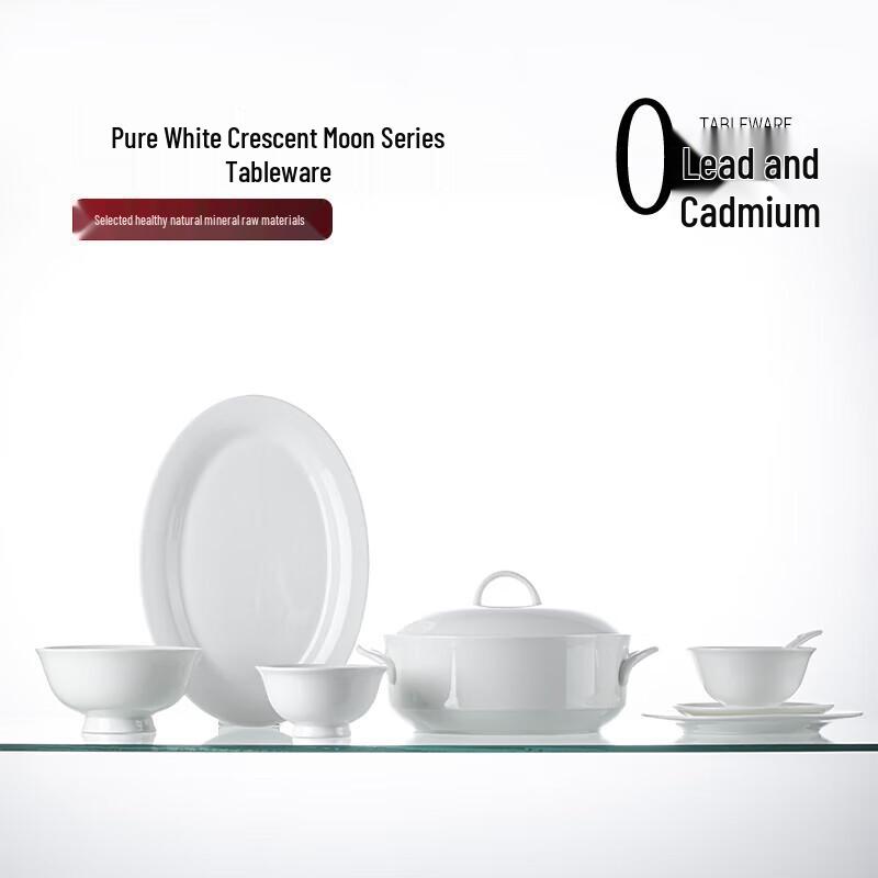 Jingdezhen Pure White Ceramic Dinnerware Set
